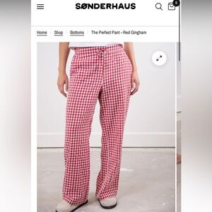 Sonderhaus Studios Perfect Pant size small- red gingham/brand new condition!